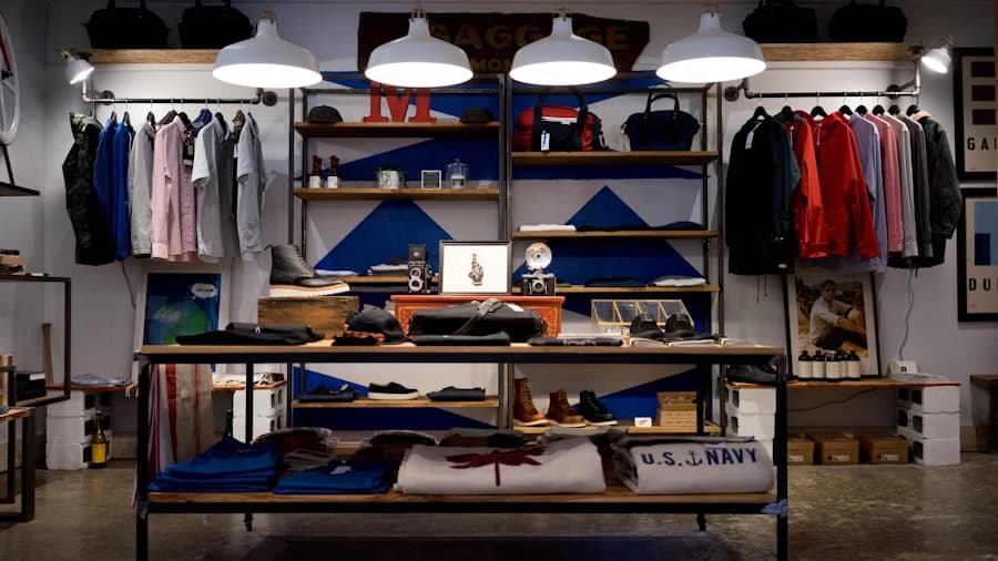 Interior of a retail clothing store