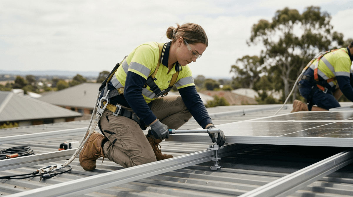 Trades: Solar Installers How to Evaluate Whether a Service Provider Is Actually Good. Photo: Solar Installers at work