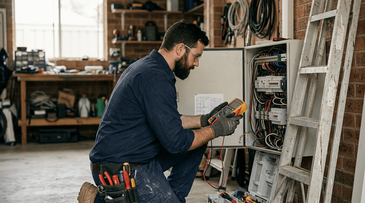 Trades: Electricians Supplier Concentration Risk: What Happens If Your Key Vendor Disappears?. Photo: Electricians at work