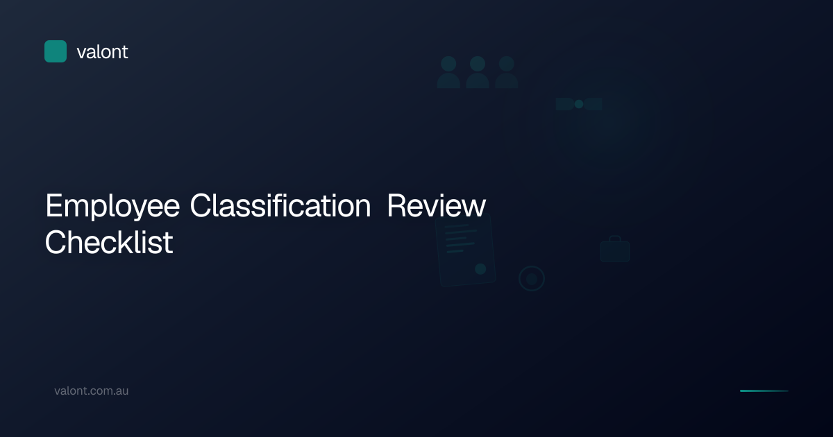 Employee Classification Review Checklist | Valont